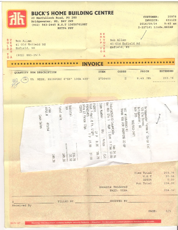 Beaver Excluder Receipts